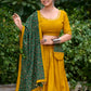Lorenvalley Mustard Pure Cotton Plain With Gota Patti Touch Up Lehenga Choli | Swadesiicart