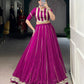 Lorenvalley Fashion Wine Chiffon Bandhej Print with Sequins and Gotta Patti Lace Touch Up Lehenga Choli - Swadesiicart