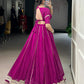 Lorenvalley Fashion Wine Chiffon Bandhej Print with Sequins and Gotta Patti Lace Touch Up Lehenga Choli - Swadesiicart