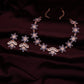 Tehzeeb Creations Blue Colour Star Design Stone Studded Necklace With Earrings - Swadesiicart
