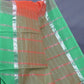 Dual Shade of Tomato Peach And Aqua Green Pure Mangalgiri Cotton By Gayathri Reddy Designer Studio | Swadesiicart