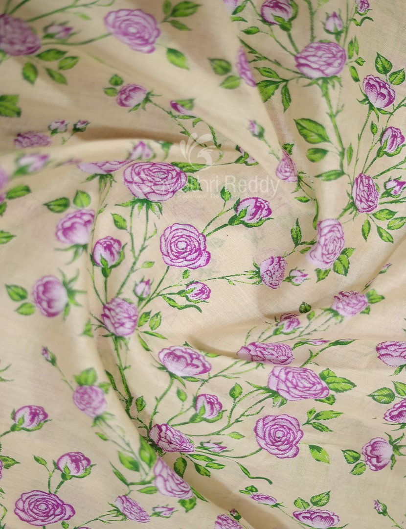 Block Print Baby Lime Yellow Coloured Mulmul Cotton Saree By Gayathri Reddy Designer Studio | Swadesiicart