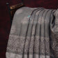Grey Colored Block Printed Semi Chanderi Saree By Gayathri Reddy Designer Studio | Swadesiicart