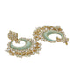 Shoshaa Sea Green & Gold-Polished Classic Chandbalis - Swadesiicart