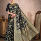 Vardha Beautiful Black Woven Banarasi Saree | Swadesiicart
