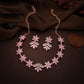Tehzeeb Creations Lavender Colour Star Design Stone Studded Necklace With Earrings - Swadesiicart
