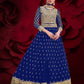 Anaita Navy Silk Anarkali Suit With Embroidery & Stone Work