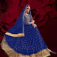 Anaita Navy Silk Anarkali Suit With Embroidery & Stone Work