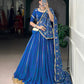 Lorenvalley Fashion Blue Georgette Bandhej Print and Embossed Design Lace with Gota Patti Touch Up Lehenga Choli with Dupatta | Swadesiicart