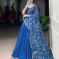 Lorenvalley Fashion Blue Georgette Bandhej Print and Embossed Design Lace with Gota Patti Touch Up Lehenga Choli with Dupatta | Swadesiicart