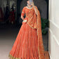 Lorenvalley Fashion Orange Georgette Bandhej Print and Embossed Design Lace with Gota Patti Touch Up Lehenga Choli with Dupatta - Swadesiicart