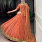 Lorenvalley Fashion Orange Georgette Bandhej Print and Embossed Design Lace with Gota Patti Touch Up Lehenga Choli with Dupatta - Swadesiicart