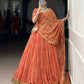 Lorenvalley Fashion Orange Georgette Bandhej Print and Embossed Design Lace with Gota Patti Touch Up Lehenga Choli with Dupatta - Swadesiicart
