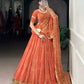 Lorenvalley Fashion Orange Georgette Bandhej Print and Embossed Design Lace with Gota Patti Touch Up Lehenga Choli with Dupatta - Swadesiicart