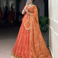 Lorenvalley Fashion Orange Georgette Bandhej Print and Embossed Design Lace with Gota Patti Touch Up Lehenga Choli with Dupatta - Swadesiicart