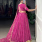 Lorenvalley Fashion Pink Georgette Bandhej Print and Embossed Design Lace with Gota Patti Touch Up Lehenga Choli with Dupatta - Swadesiicart