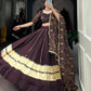 Lorenvalley Fashion Black and Maroon Georgette Bandhej Print And Embossed Design Lace With Paper Mirror Lace And Gota Patti Touch Up Lehenga Choli with Dupatta | Swadesiicart