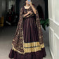 Lorenvalley Fashion Black and Maroon Georgette Bandhej Print And Embossed Design Lace With Paper Mirror Lace And Gota Patti Touch Up Lehenga Choli with Dupatta | Swadesiicart