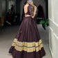 Lorenvalley Fashion Black and Maroon Georgette Bandhej Print And Embossed Design Lace With Paper Mirror Lace And Gota Patti Touch Up Lehenga Choli with Dupatta | Swadesiicart