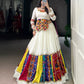 Lorenvalley Fashion White Pure Rayon Multi Colour Patch With Lace Touch Up Lehenga Choli - Swadesiicart