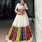Lorenvalley Fashion White Pure Rayon Multi Colour Patch With Lace Touch Up Lehenga Choli - Swadesiicart