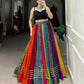 Lorenvalley Fashion Multicolor Pure Rayon Printed With Gota Patti Touch Up Lehenga Choli | Swadesiicart