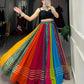 Lorenvalley Fashion Multicolor Pure Rayon Printed With Gota Patti Touch Up Lehenga Choli | Swadesiicart