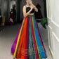 Lorenvalley Fashion Multicolor Pure Rayon Printed With Gota Patti Touch Up Lehenga Choli | Swadesiicart