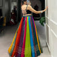 Lorenvalley Fashion Multicolor Pure Rayon Printed With Gota Patti Touch Up Lehenga Choli | Swadesiicart