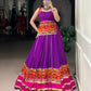 Lorenvalley Fashion Purple Pure Rayon Gamthi Work And Embossed Design With Gota Patti Lace Touch Up Lehenga Choli - Swadesiicart
