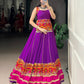 Lorenvalley Fashion Purple Pure Rayon Gamthi Work And Embossed Design With Gota Patti Lace Touch Up Lehenga Choli - Swadesiicart