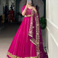 Lorenvalley Fashion Pink Cotton Lace Touch Up Lehenga Choli with Dupatta | Swadesiicart