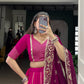 Lorenvalley Fashion Pink Cotton Lace Touch Up Lehenga Choli with Dupatta | Swadesiicart