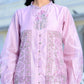 Vaasva Women's Soft Pink Chanderi Block Printed Cord Set - Swadesiicart
