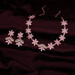 Tehzeeb Creations Lavender Colour Star Design Stone Studded Necklace With Earrings - Swadesiicart