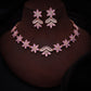 Tehzeeb Creations Lavender Colour Star Design Stone Studded Necklace With Earrings - Swadesiicart