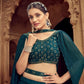 Anaita Teal Green Georgette Lehenga Choli With Hand Work