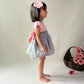 ArthLife Peach And Grey Unicorn Embroidered Dress