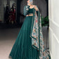 Lorenvalley Fashion Green Marble Lace Touch Up Lehenga Choli with Dupatta | Swadesiicart