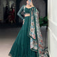 Lorenvalley Fashion Green Marble Lace Touch Up Lehenga Choli with Dupatta | Swadesiicart