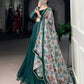 Lorenvalley Fashion Green Marble Lace Touch Up Lehenga Choli with Dupatta | Swadesiicart