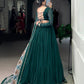Lorenvalley Fashion Green Marble Lace Touch Up Lehenga Choli with Dupatta | Swadesiicart