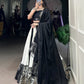 Lorenvalley Black Pure Rayon with Plain And Printed With Paper Mirror Work Lace And Gota Patti Touch Up Lehenga Choli | Swadesiicart