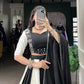 Lorenvalley Black Pure Rayon with Plain And Printed With Paper Mirror Work Lace And Gota Patti Touch Up Lehenga Choli | Swadesiicart