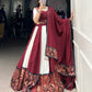 Lorenvalley Maroon Pure Rayon with Plain And Printed With Paper Mirror Work Lace And Gota Patti Touch Up Lehenga Choli | Swadesiicart