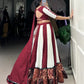 Lorenvalley Maroon Pure Rayon with Plain And Printed With Paper Mirror Work Lace And Gota Patti Touch Up Lehenga Choli | Swadesiicart