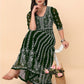 HERE&NOW Chikankari Embroidered Thread Work Georgette Anarkali Kurta | Swadesiicart