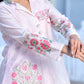 Vaasva Women's Pale Peach Chanderi Block Printed Cord Set - Swadesiicart