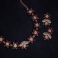 Tehzeeb Creations Maroon Colour Star Design Stone Studded Necklace With Earrings - Swadesiicart