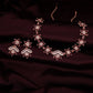 Tehzeeb Creations Maroon Colour Star Design Stone Studded Necklace With Earrings - Swadesiicart